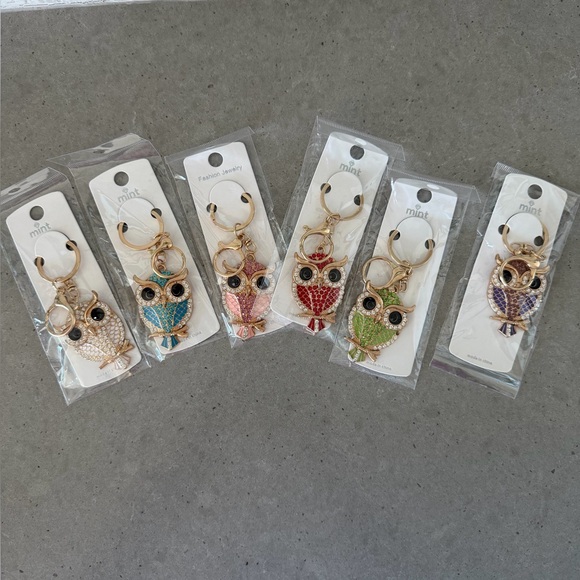 Accessories - NWT 6 pack Colorful Owl Keychain bagcharm  Set